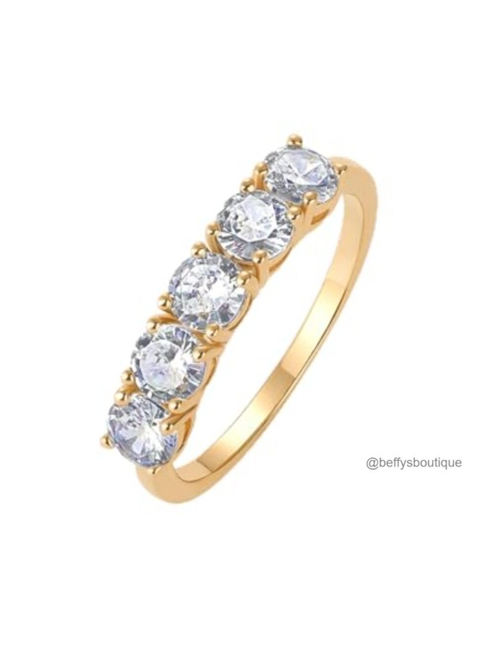 14K Gold Plated Vermeil Moissanite Engagement Ring Eternity Promise
